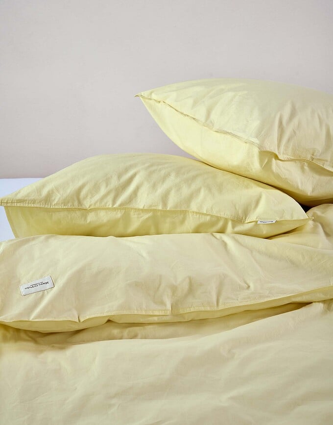 Juego de Funda Nórdica Tove, 260 x 220 cm, amarillo claro, con 2 fundas de almohada 60 x 70 cm