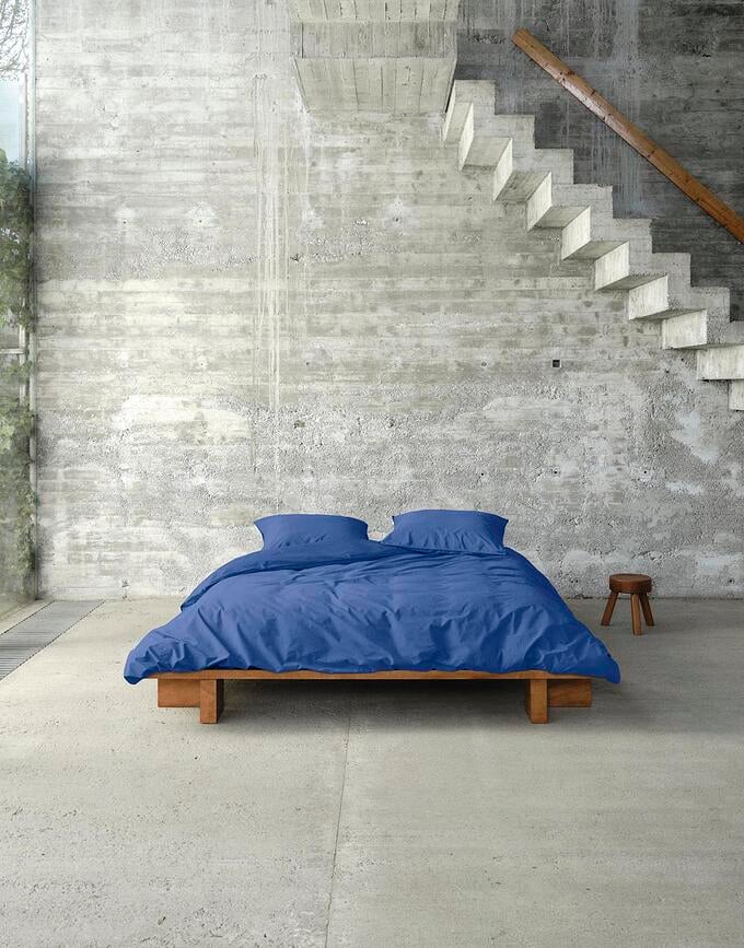 Funda Nórdica Tove, 260 x 220 cm, azul cobalto, cierre de solapa, con 2 fundas de almohada 60 x 70 cm