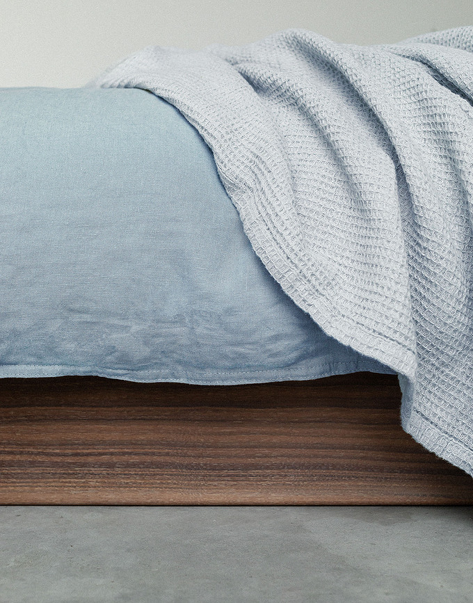 Juego de Cama Valka 200 x 200 cm, azul celeste, con 2 fundas de almohada 80 x 80 cm