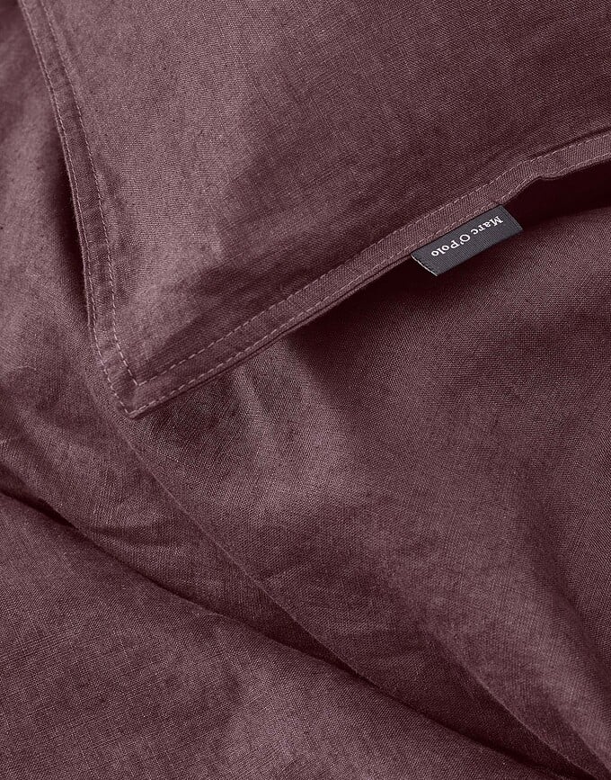 Funda Nórdica Valka, 140 x 200 cm, berenjena, con funda de almohada 70 x 90 cm