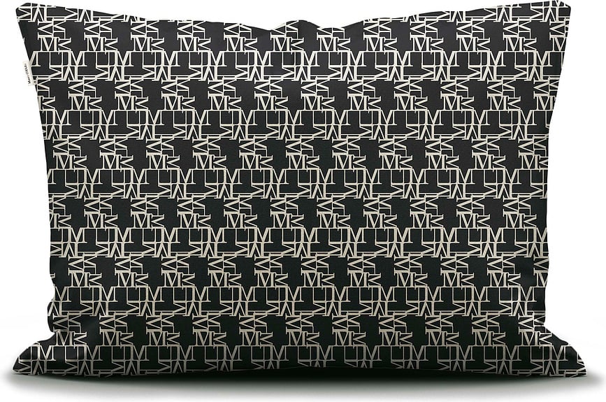 Fundas de Almohada Monogram, 70 x 80 cm, en blanco y negro, cierre de cremallera, 2 unidades