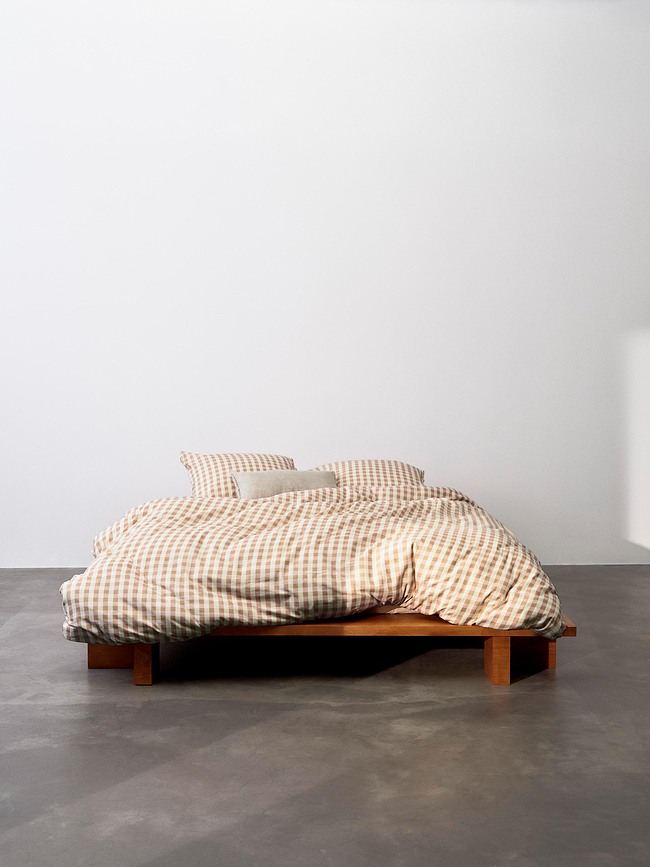 Gyda Σετ Παπλωματοθήκης καρό, μπεζ-ροζ, 260 x 220 cm, 2 Μαξιλαροθήκες 60 x 70 cm, με κλείσιμο φάκελο