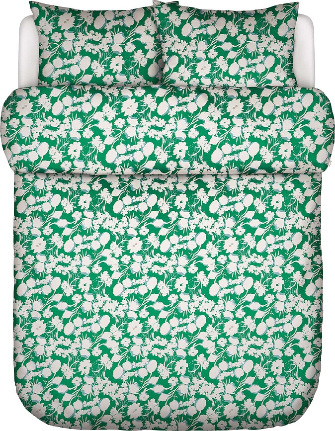 Hanne Parure de lit 200 x 220 cm, verte, avec 2 taies d'oreiller 80 x 80 cm