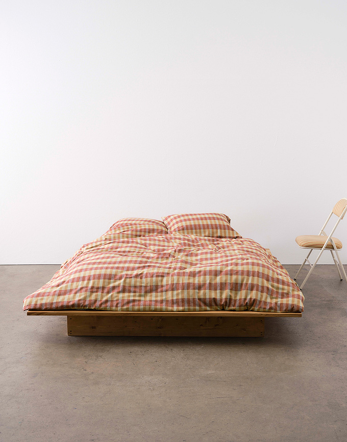 Hillan Parure de Lit 140 x 220 cm, orange et rouge, fermeture à rabat, taie d'oreiller 60 x 70 cm, Set 2 pièces