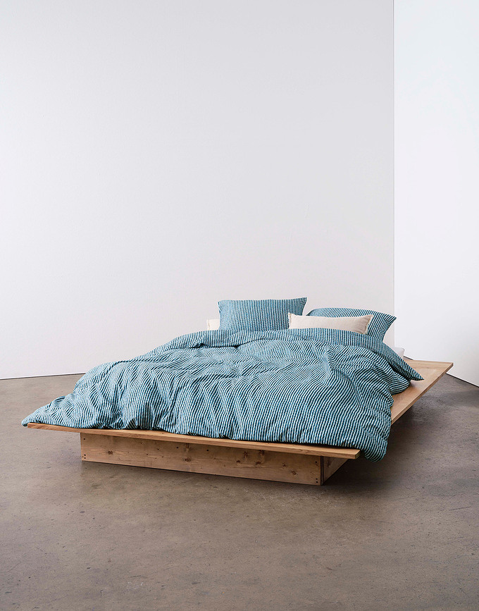 Janne Parure de Lit fermeture rabat, 200 x 220 cm, bleue, avec 2 taies d'oreiller 60 x 70 cm