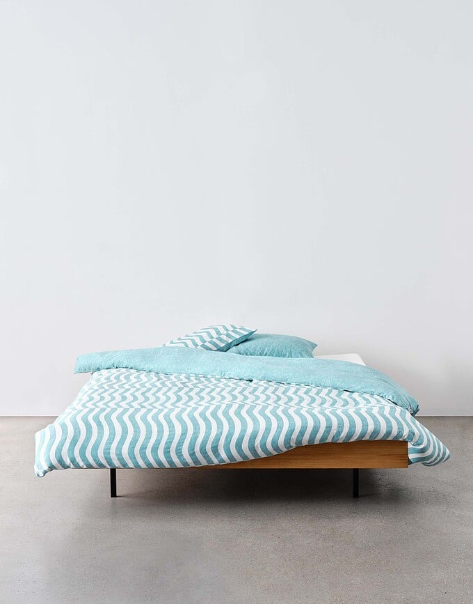 Funda Nórdica Filip, 240 x 220 cm, turquesa, con 2 fundas de almohada 60 x 70 cm