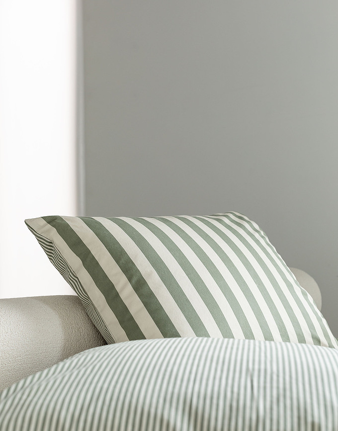 Juego de Funda Nórdica Mikkeli, verde, 200 x 200 cm, con 2 fundas de almohada 80 x 80 cm