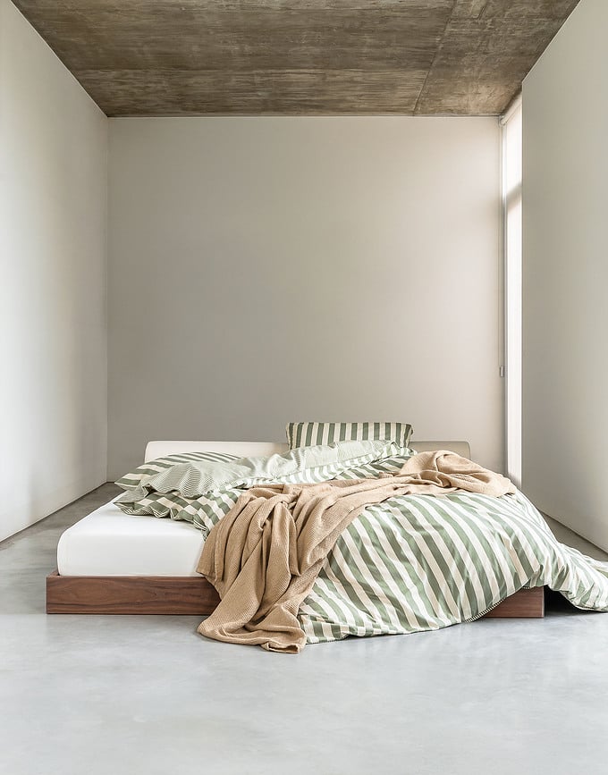 Juego de Funda Nórdica Mikkeli, verde, 200 x 200 cm, con 2 fundas de almohada 80 x 80 cm