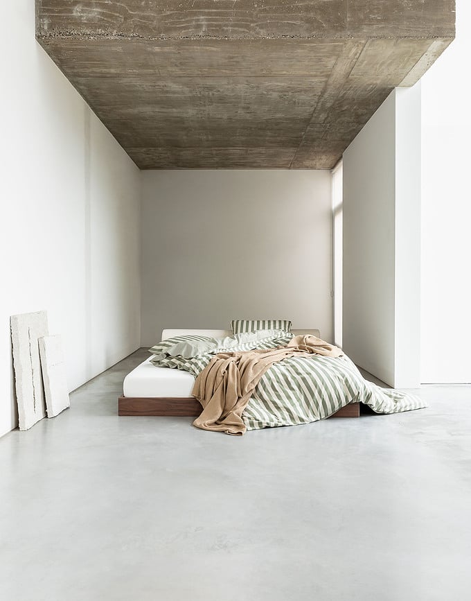 Juego de Funda Nórdica Mikkeli, verde, 200 x 200 cm, con 2 fundas de almohada 80 x 80 cm