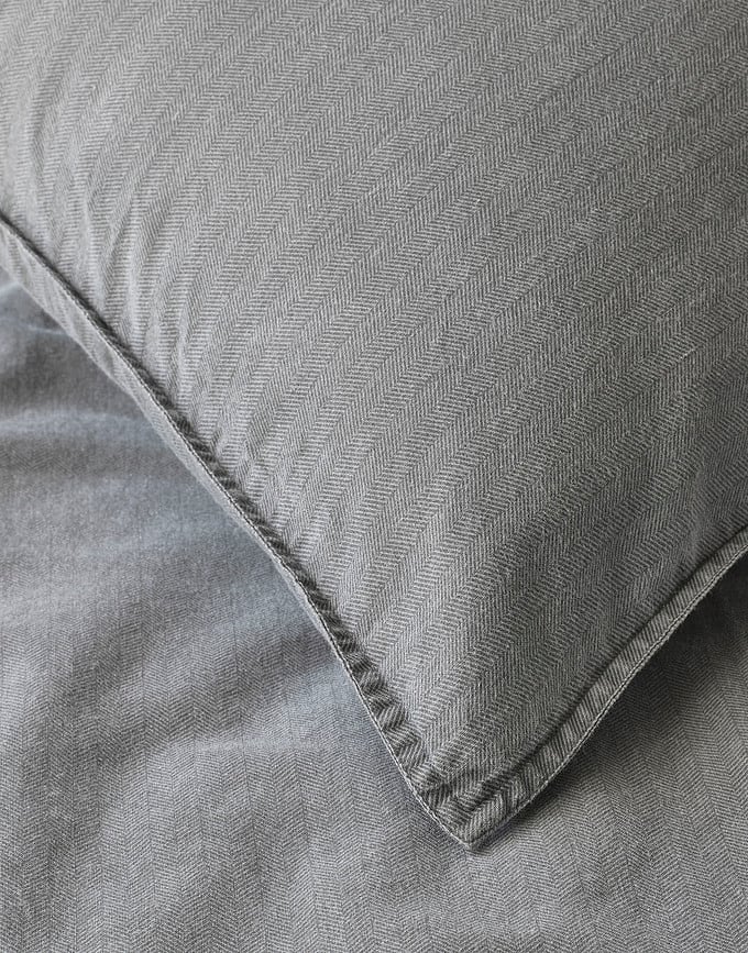 Funda Nórdica Senja, 260 x 220 cm, gris, con 2 fundas de almohada 60 x 70 cm