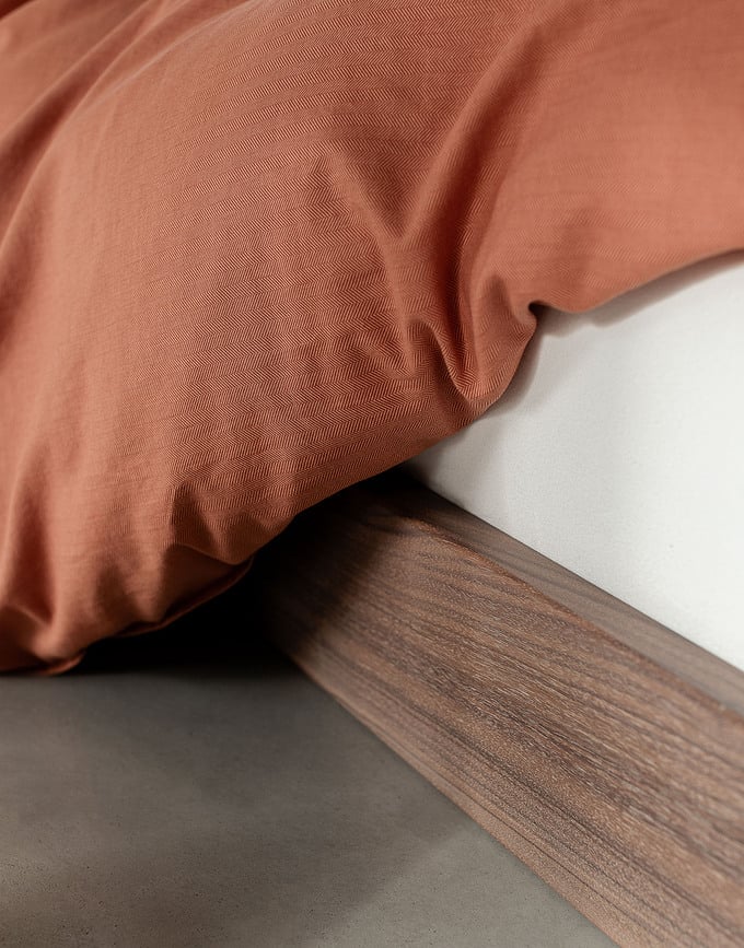 Funda Nórdica Senja, 200 x 200 cm, marrón, con 2 fundas de almohada 80 x 80 cm