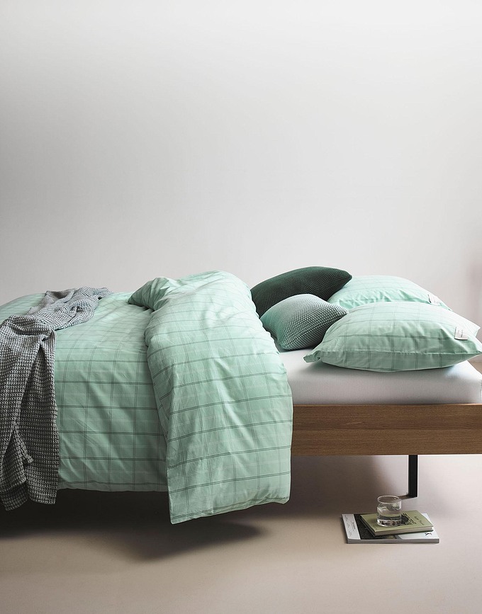 Funda Nórdica Tolva, 200 x 220 cm, verde menta, con 2 fundas de almohada 60 x 70 cm