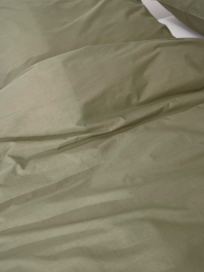 Funda Nórdica Tove 200 x 200 cm, verde musgo, cierre de cremallera, con 2 fundas de almohada 80 x 80 cm