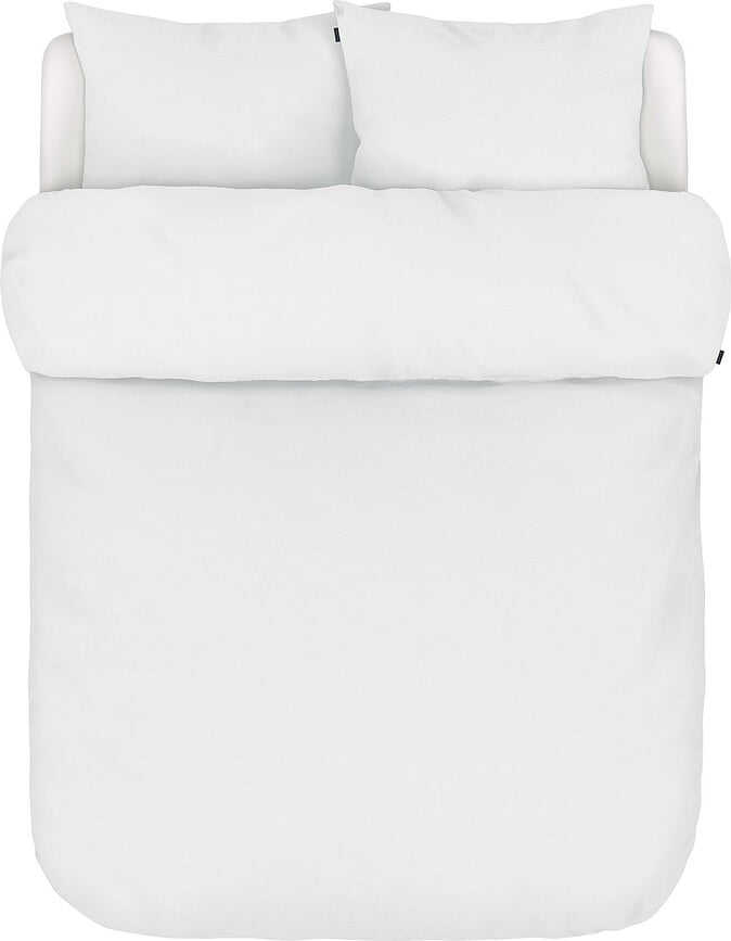 Juego de Funda Nórdica de lino Valka, 260 x 220 cm, blanca, con 2 fundas de almohada 60 x 70 cm