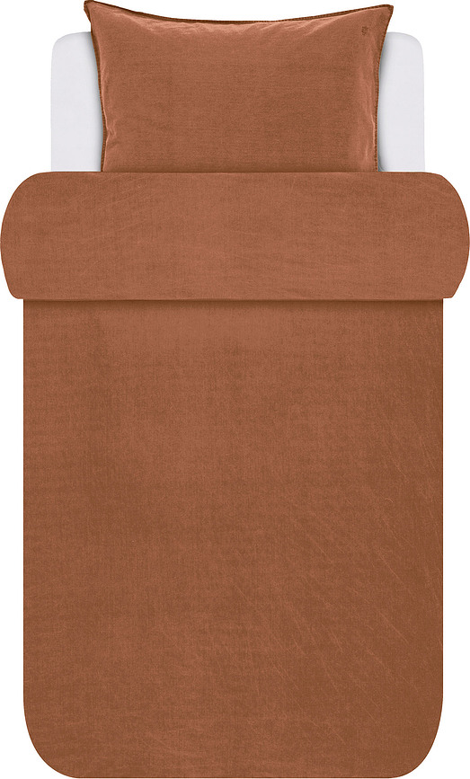 Juego de Funda Nórdica Senja, 140 x 220 cm, marrón, Funda de Almohada 60 x 70 cm, Set de 2 piezas