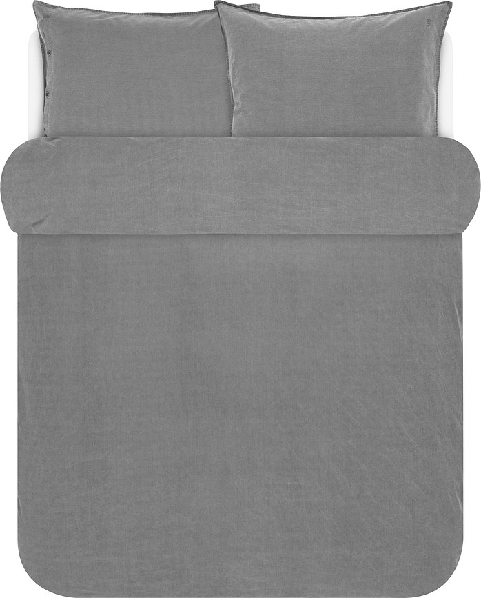 Juego de Funda Nórdica Senja, 200 x 220 cm, gris, con 2 fundas de almohada 80 x 80 cm