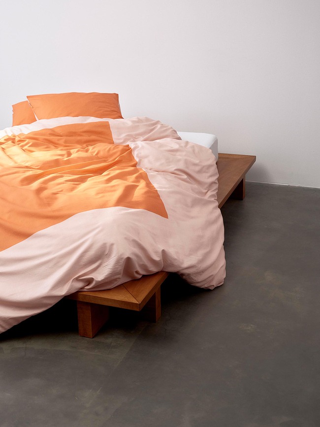 Keersten Parure de Lit fermeture portefeuille, 260 x 220 cm, orange, avec 2 taies d'oreiller 60 x 70 cm