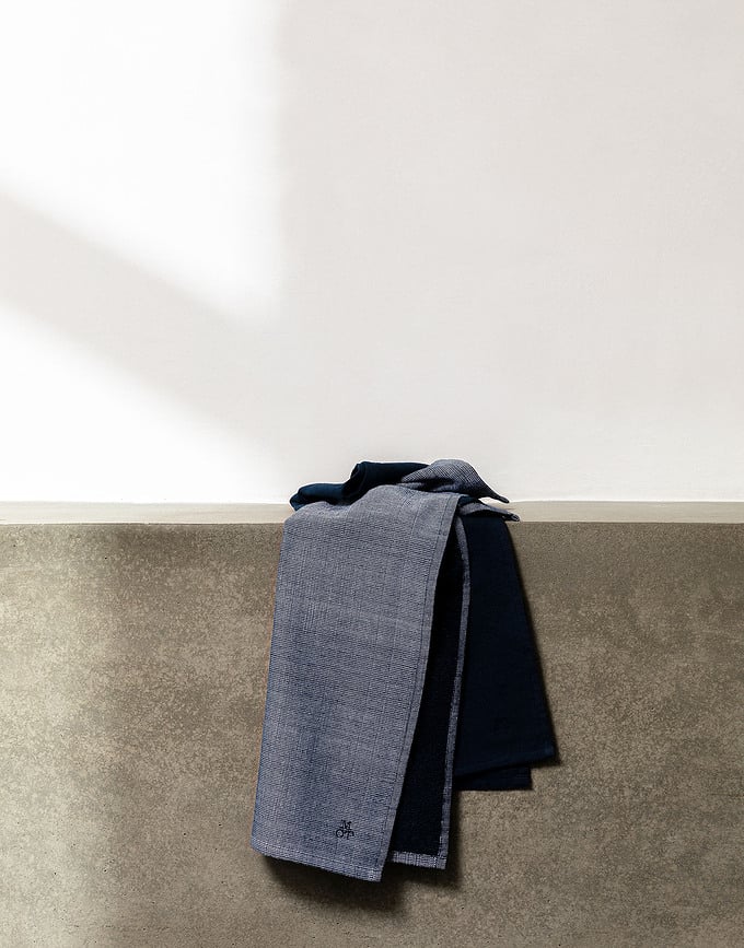 Kinno Torchons de Cuisine 50 x 70 cm, gris clairs, Lot de 2