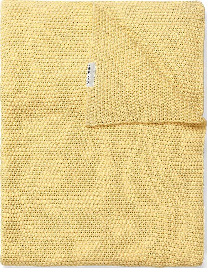 Kleed Nordic Knit 130 x 170 cm geel Gemaakt van biologisch katoen