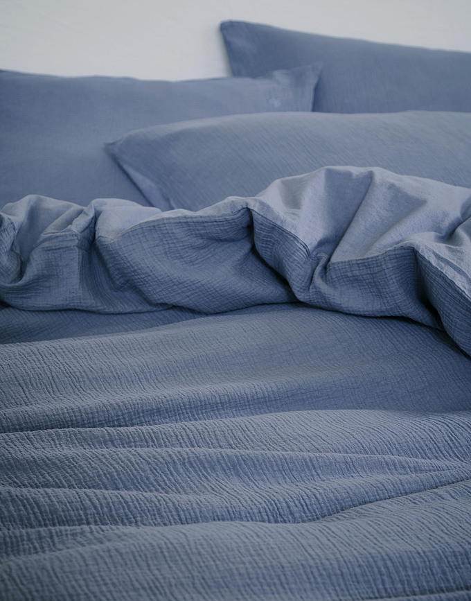 Kuva Housse de Couette 135 x 200 cm, Taie d'Oreiller 80 x 80 cm, bleue