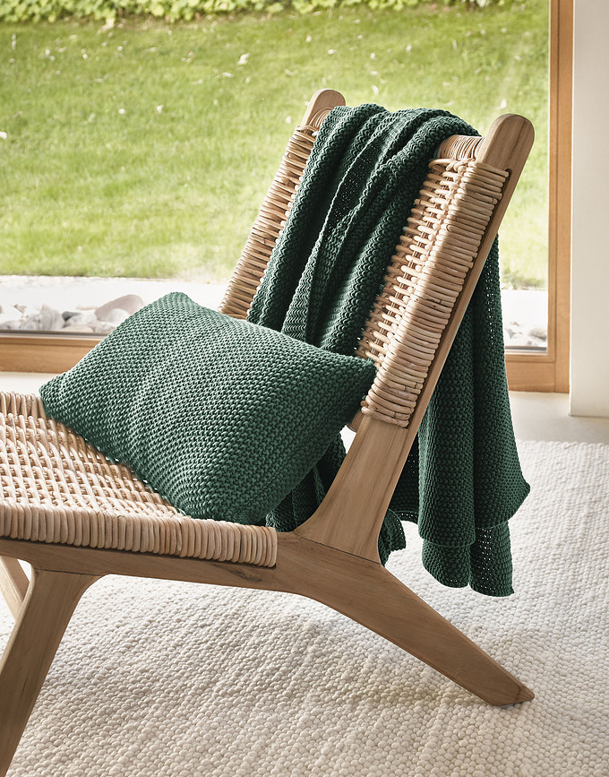 Plaid Nordic Knit, 130 x 170 cm, azul