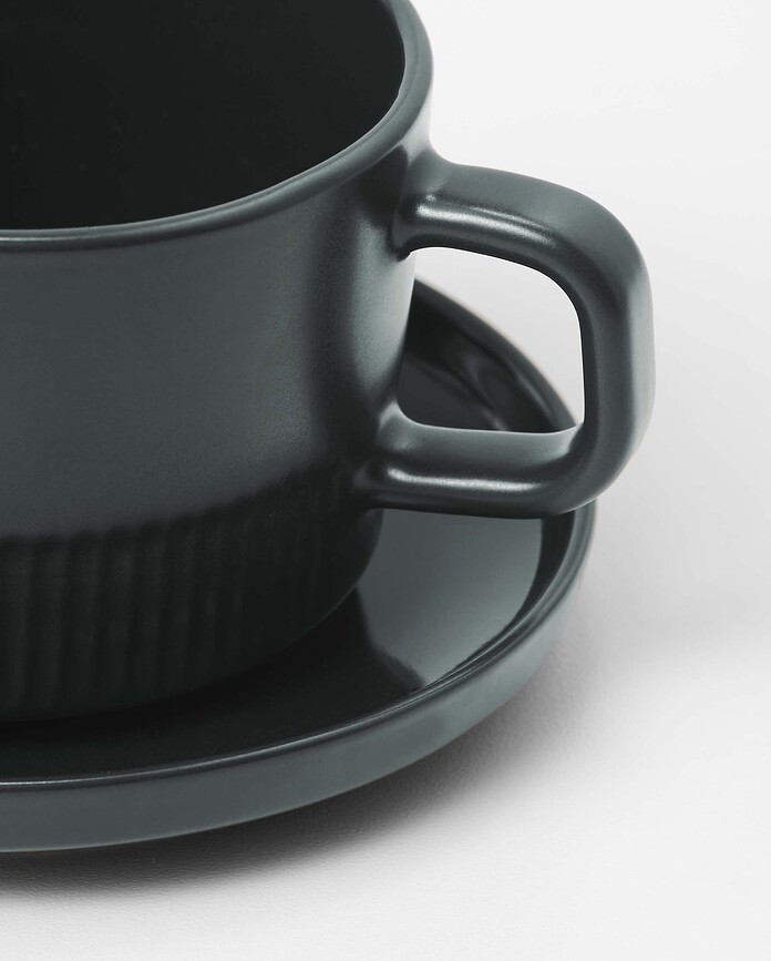 Moments Šalica za kavu s tanjurićem 200 ml antracitna