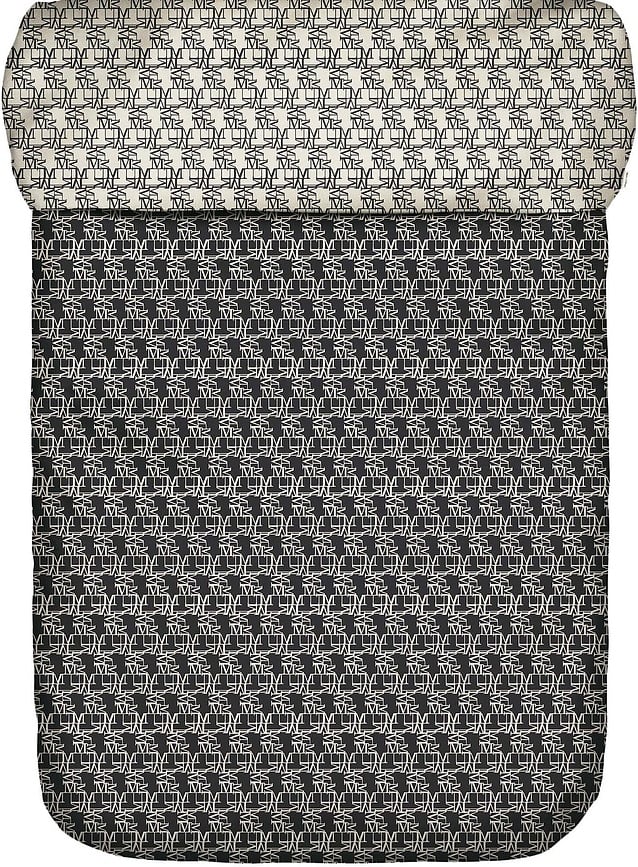 Monogram Bettdeckenbezug 160 x 200 cm schwarz-weiß Reißverschluss