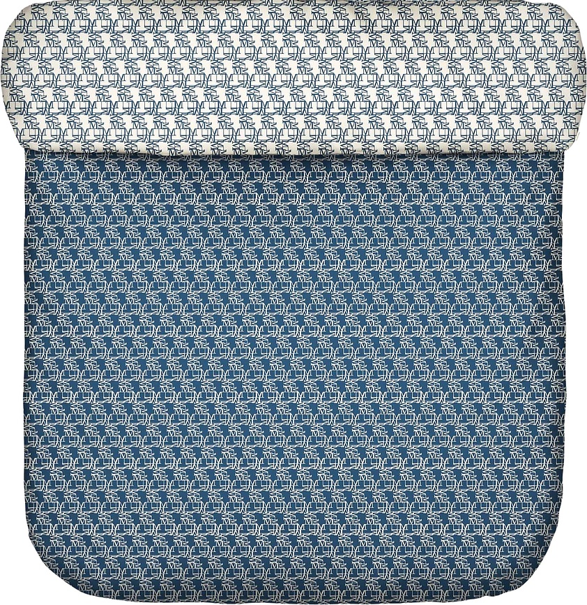 Monogram Bettdeckenbezug 200 x 220 cm blau Klappenende