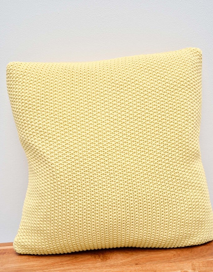 Nordic Knit Coussin 50 x 50 cm, vert pastel, en coton biologique