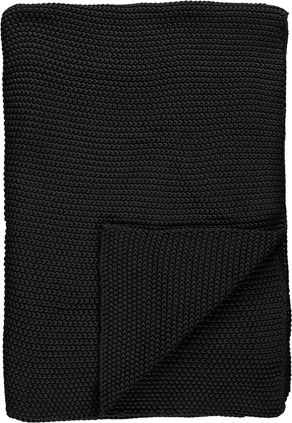 Nordic Knit Decke 130 x 170 cm schwarz aus Bio-Baumwolle