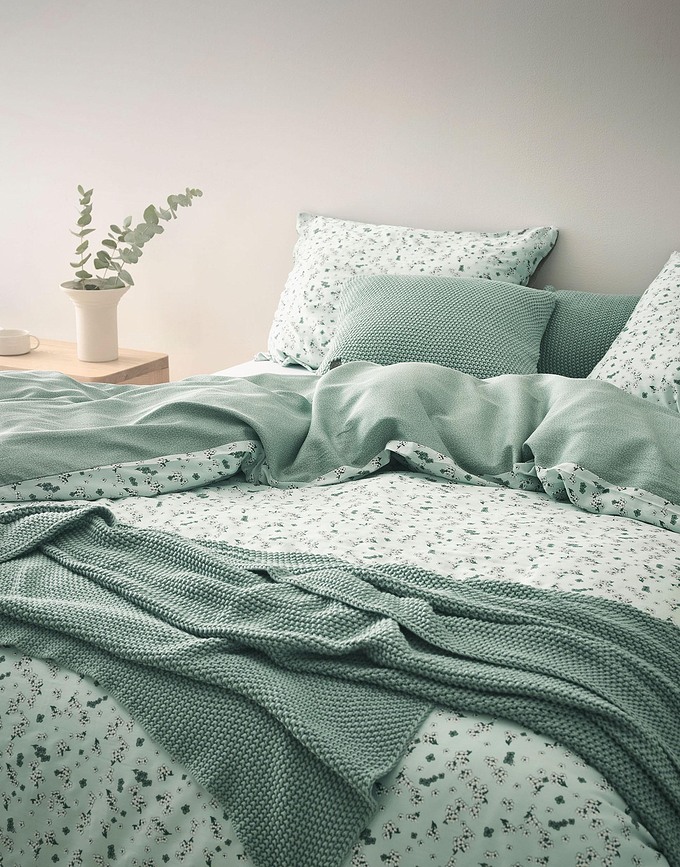 Nordic Knit Deka pletena bež od organskog pamuka 130 x 170 cm