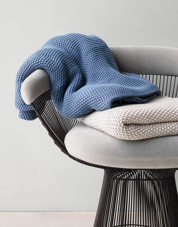 Nordic Knit Deka 130 x 170 cm plava