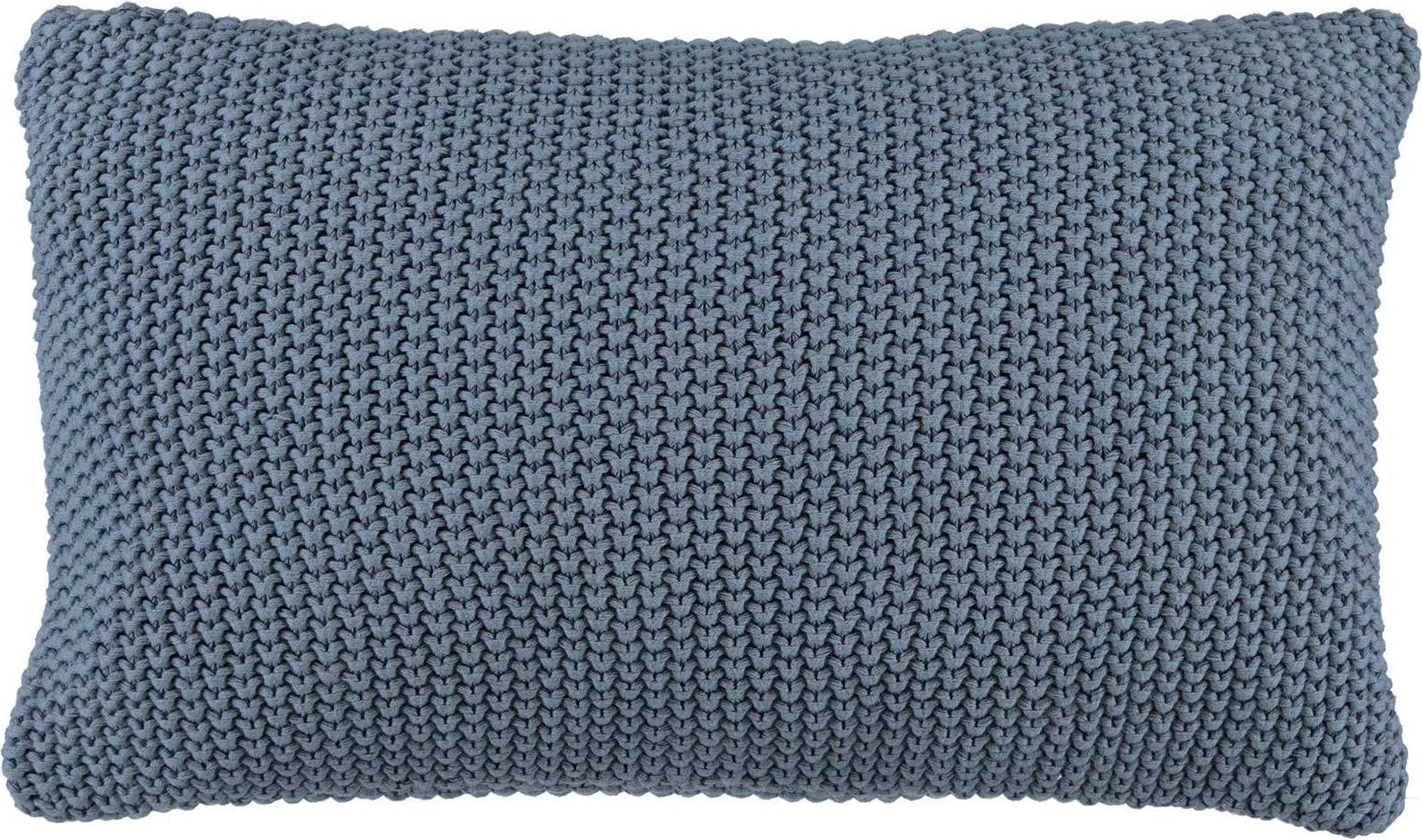 Nordic Knit Kissen 30 x 60 cm grau-blau aus Bio-Baumwolle
