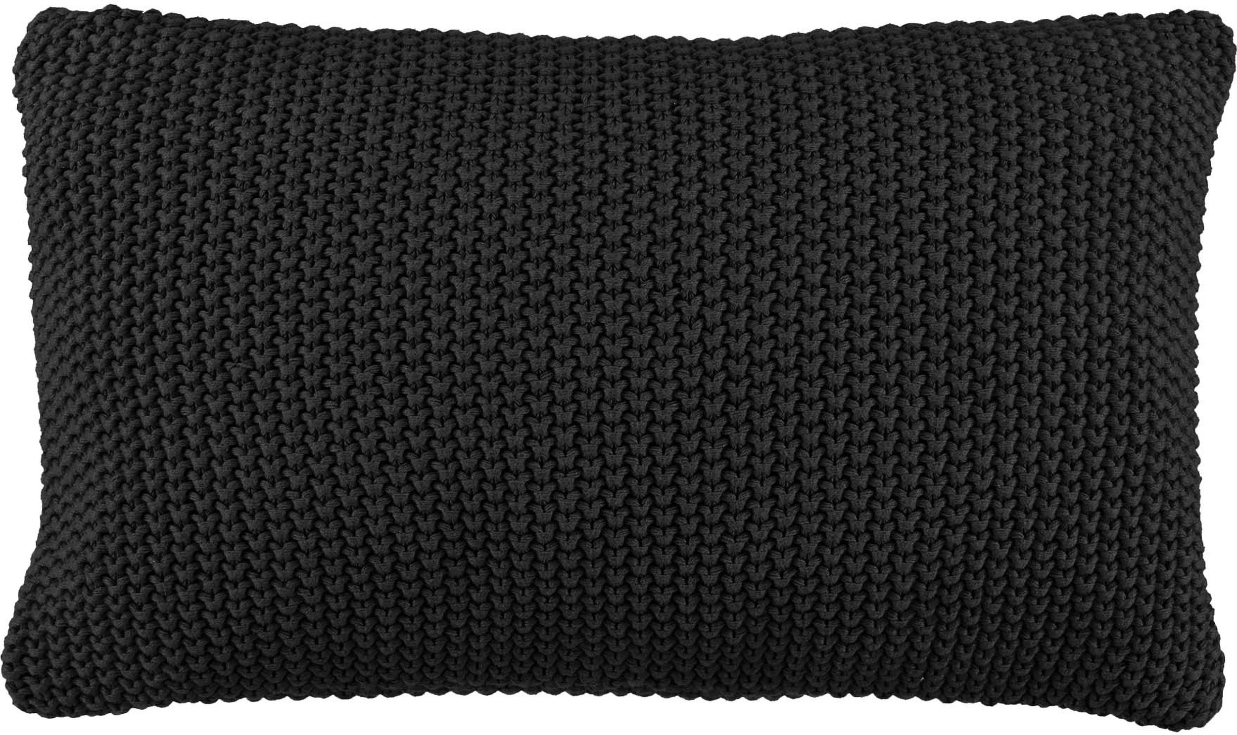 Nordic Knit Kissen 30 x 60 cm schwarz aus Bio-Baumwolle