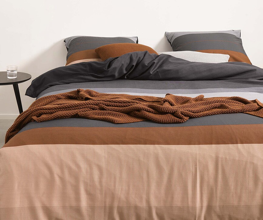 Nordic Knit Κουβέρτα πλεκτή, 130 x 170 cm, μπεζ, από οργανικό βαμβάκι