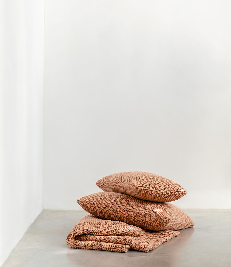 Nordic Knit Μαξιλάρι πλεκτό, 30 x 60 cm, πέτρινο, από οργανικό βαμβάκι