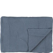Nordic Knit Throw blanket 130 x 170 cm gray-blue organic cotton