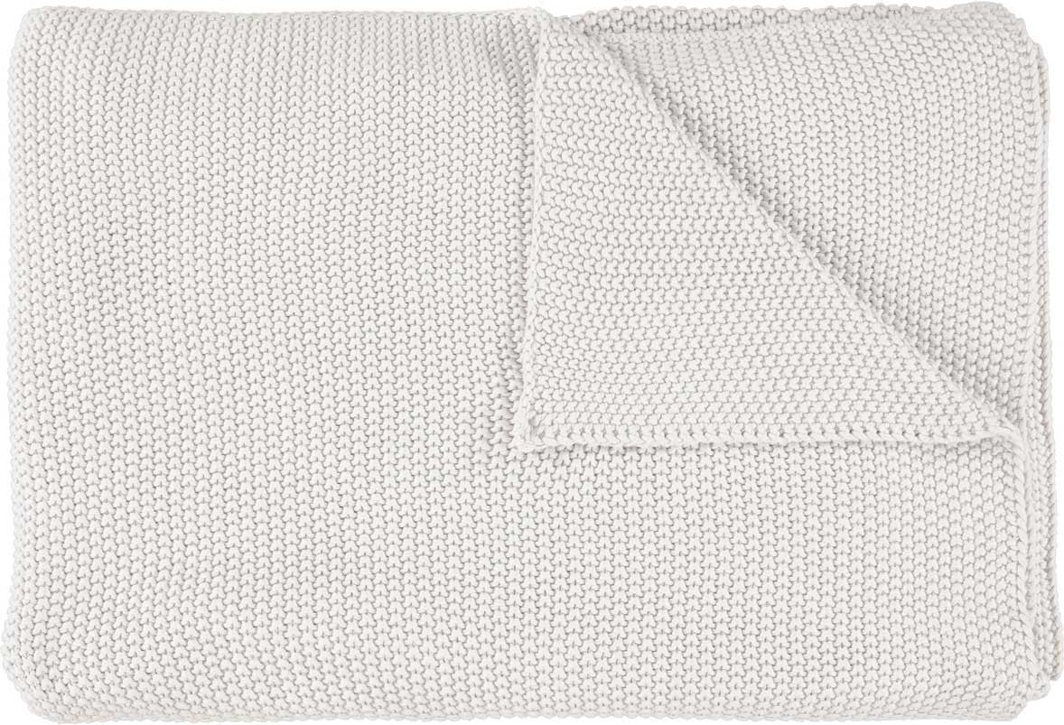 Pled Nordic Knit 130 x 170 cm biały z bawełny organicznej