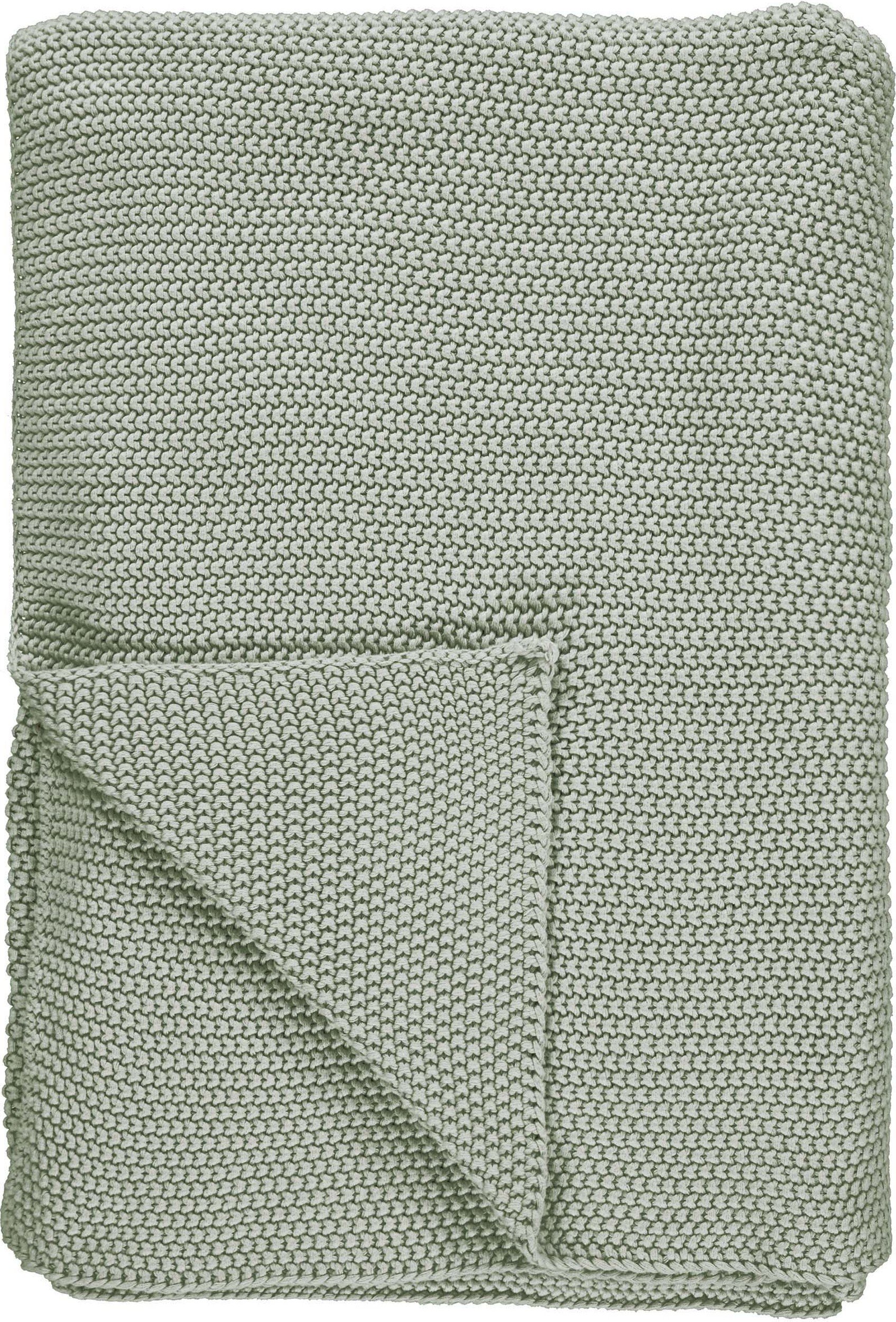 Pled Nordic Knit 130 x 170 cm pastelowa zieleń z bawełny organicznej