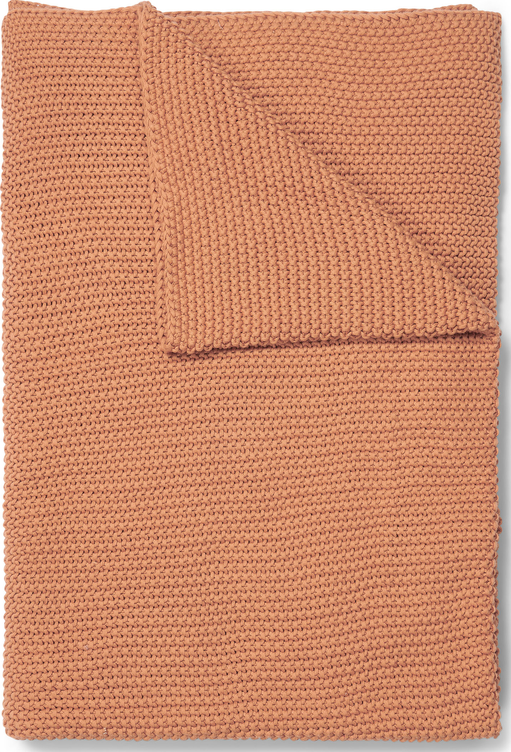 Pled Nordic Knit 130 x 170 cm piaskowy z bawełny organicznej
