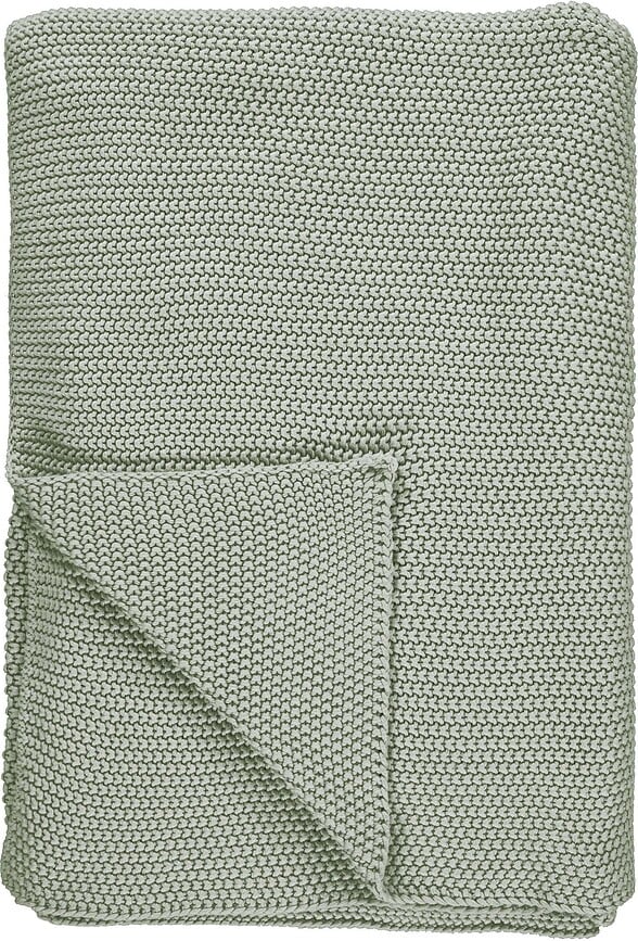 Плед Nordic Knit 130 x 170 см, пастельно-зелений, з органічної бавовни