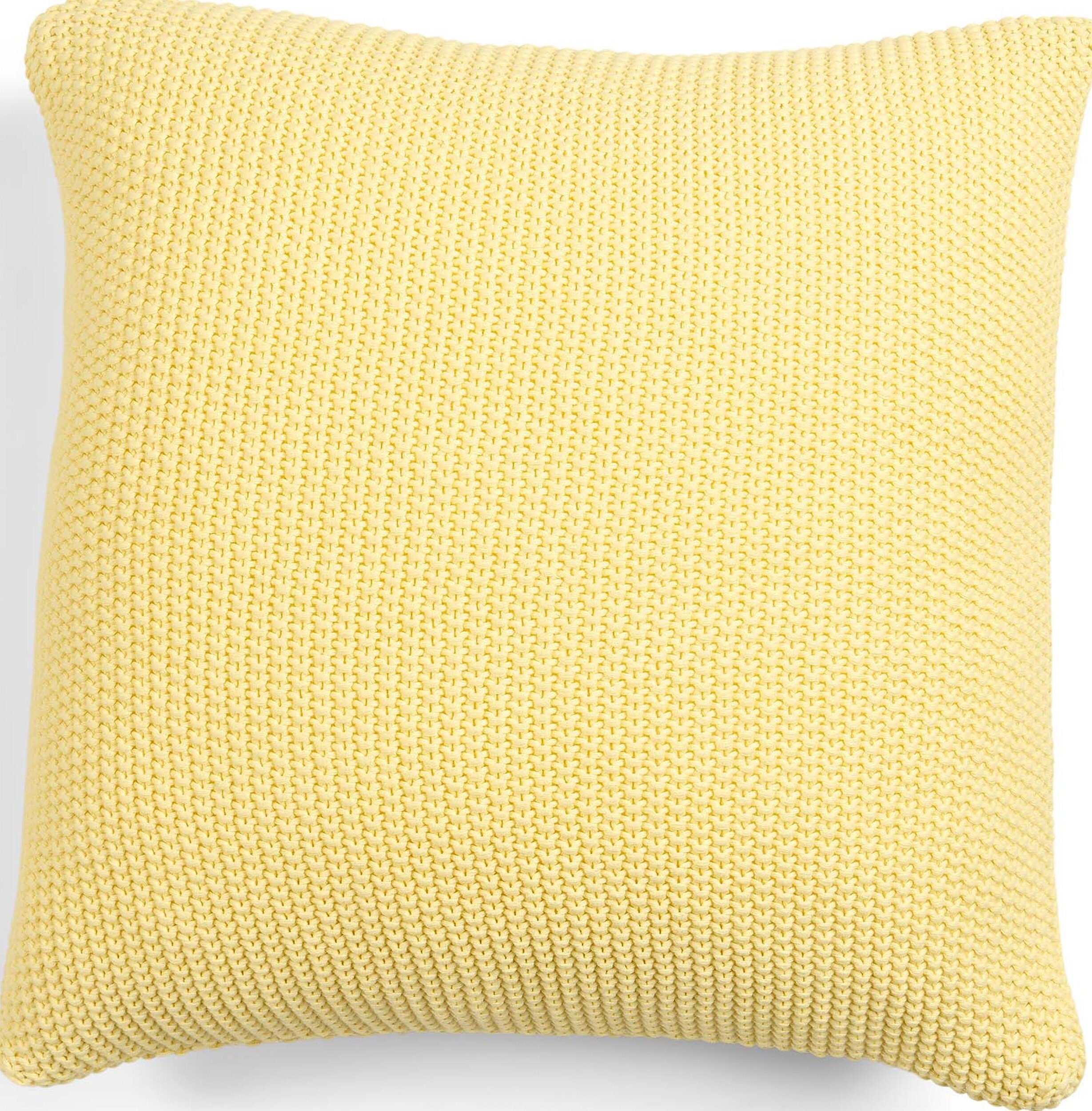 Poduszka Nordic Knit 50 x 50 cm żółta z bawełny organicznej