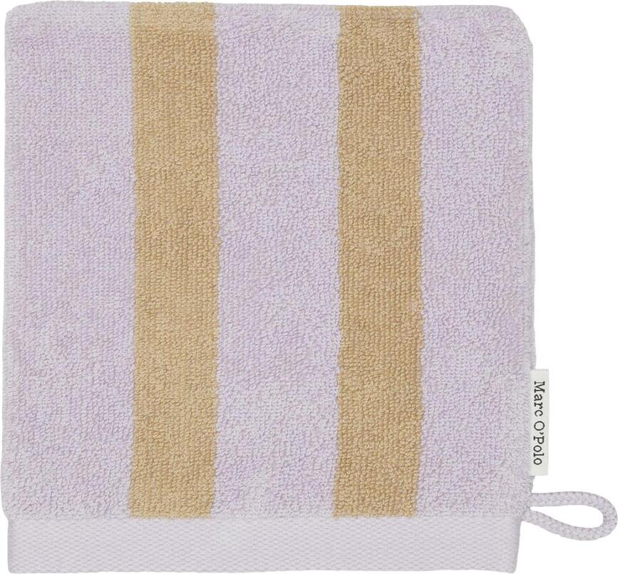 Rękawica kąpielowa Heritage w paski 16 x 22 cm liliowo-jasnobrązowa