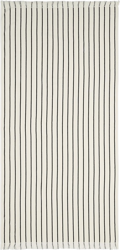 Ručník Ailis s pruhy 100 x 200 cm béžovo-černý