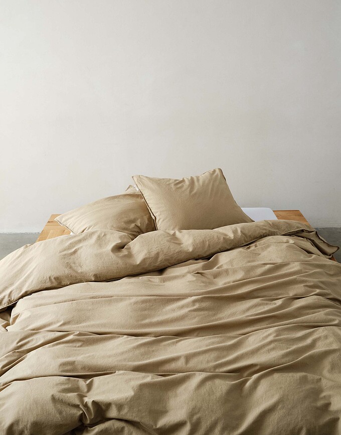 Senja Housse de Couette, 200 x 220 cm, beige foncé