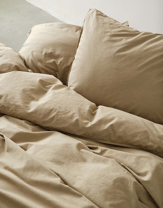 Senja Housse de Couette, 200 x 220 cm, beige foncé