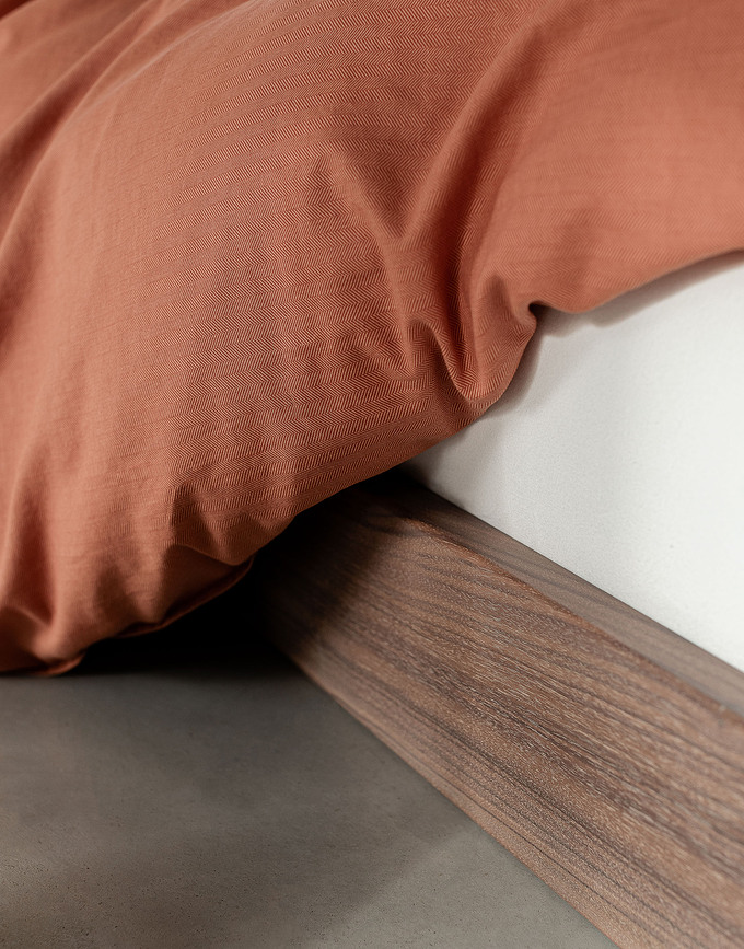 Senja Parure de Lit 200 x 220 cm, marron, avec 2 taies d'oreiller 80 x 80 cm