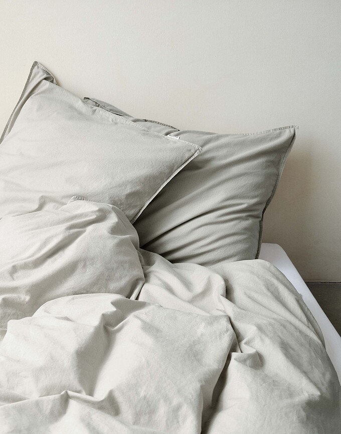 Senja Housses de Coussin 50 x 70 cm, gris brumeux, Lot de 2