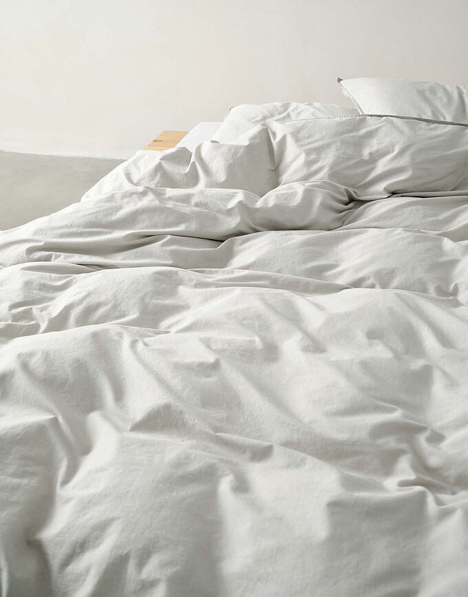 Senja Housses de Coussin 50 x 70 cm, gris brumeux, Lot de 2