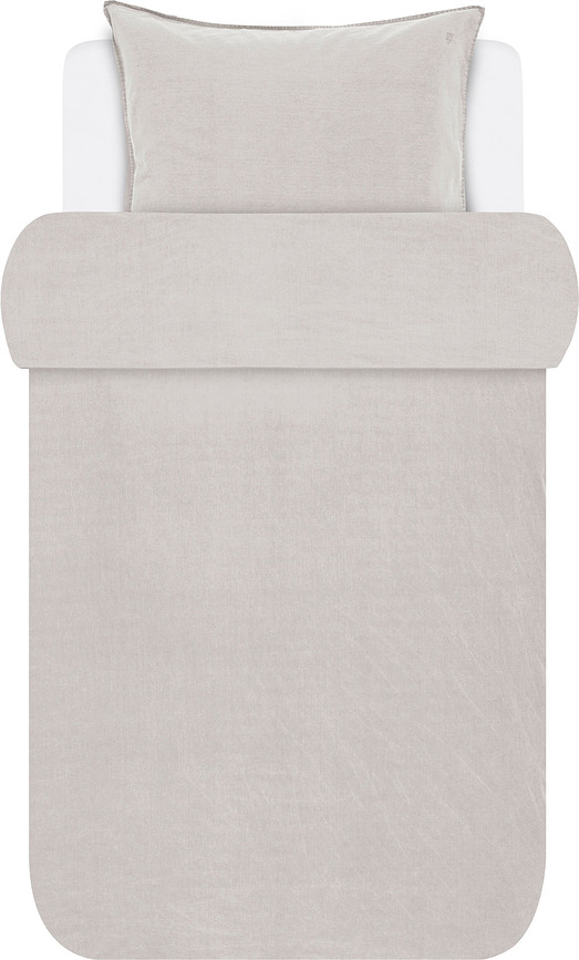 Senja Parure de Lit, Housse 140 x 220 cm, Taie 60 x 70 cm, gris clair